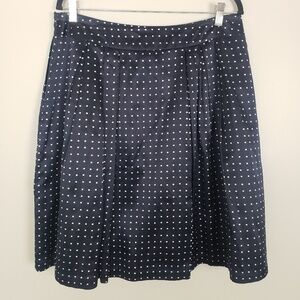 Pendleton silk skirt navy w/ white polka dots J18